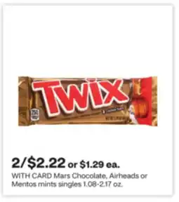 CVS Mars Chocolate, Airheads or Mentos mints singles offer