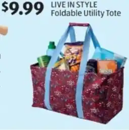Aldi Live in style foldable Utility Tote offer