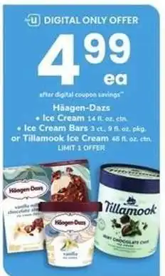 Safeway Häagen-Dazs or Tillamook Ice Cream offer