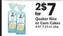 Safeway Quaker Rice or Corn Cakes offer
