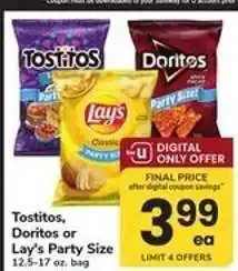 Safeway Tostitos, Doritos or Lay’s Party Size offer