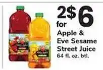 Safeway Apple & Eve Sesame Street Juice offer