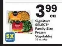 Safeway Signature SELECT Family Size Frozen Vegetables offer