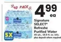 Safeway Signature SELECT refreshe Purified Water offer