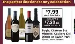 Safeway Bogle, Chateau Ste Michelle, Casillero Del Diablo or Taylor Port offer