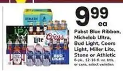 Safeway Pabst Blue Ribbon, Michelob Ultra, Bud Light, Coors Light, Miller Lite, Stone or Athletic offer