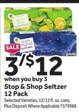 Stop & Shop Seltzer 12 Pack
