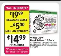 Stop&Shop White Claw Hard Seltzer 12 Pack offer