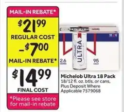 Stop&Shop Michelob Ultra 18 Pack offer