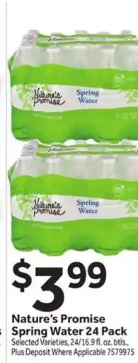 Stop&Shop Nature's Promise Spring Water 24 Pack offer