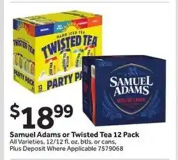 Stop&Shop Samuel Adams or Twisted Tea 12 Pack offer