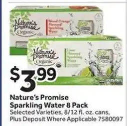 Stop&Shop Nature's Promise Sparkling Water 8 Pack offer