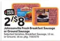 Stop&Shop Johnsonville Fresh Breakfast Sausage or Ground Sausage offer
