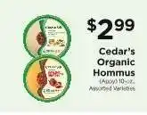 ShopRite Cedar's Organic Hommus offer