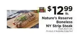ShopRite Nature’s Reserve Boneless NY Strip Steak offer