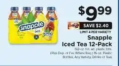 ShopRite Snapple Iced Tea 12-Pack offer