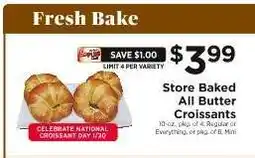 ShopRite Store Baked All Butter Croissants offer