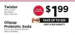 ShopRite Twister / Olipop Probiotic Soda offer