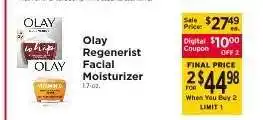 ShopRite Olay Regenerist Facial Moisturizer offer