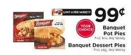 ShopRite Banquet Pot Pies / Banquet Dessert Pies offer