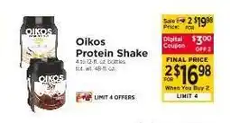 ShopRite OIKOS PROTEIN SHAKE offer