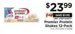 ShopRite Premier Protein Shakes 12-Pack offer