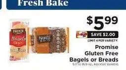 ShopRite Promise Gluten Free Bagels or Breads offer