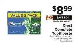 ShopRite Crest Complete Toothpaste offer
