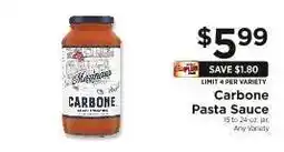 ShopRite Carbone Pasta Sauce offer