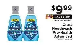 ShopRite Crest Mouthwash Pro-Health Advanced offer