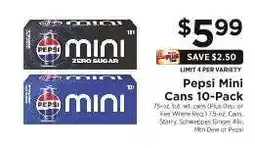 ShopRite Pepsi Mini Cans 10-Pack offer