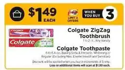 ShopRite Colgate Zigzag Toothbrush & Colgate Toothpaste offer