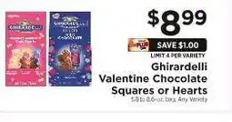 ShopRite Ghirardelli Valentine Chocolate Squares or Hearts offer