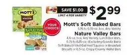 ShopRite Mott's Soft Baked Bars or Nature Valley Bars offer