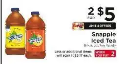ShopRite Snapple Iced Tea offer