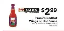 ShopRite Frank's RedHot Wings or Hot Sauce offer