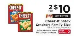 ShopRite Cheez-It Snack Crackers Family Size offer