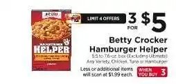 ShopRite Betty Crocker Hamburger Helper offer