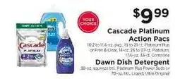 ShopRite Cascade Platinum Action Pacs / Dawn Dish Detergent offer