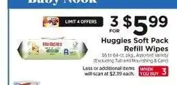 ShopRite Huggies Soft Pack Refill Wipes offer