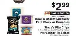 ShopRite Bowl & Basket Specialty Feta Block or Crumbles offer