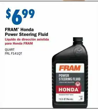 Carquest Fram Honda Power Steering Fluid offer