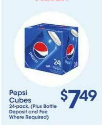 Price Rite Pepsi Cubes offer