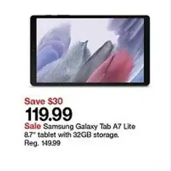 Target Samsung Galaxy Tab A7 Lite 8.7 offer