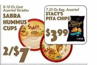 The Food Emporium Sabra Hummus Cups, Stacys Pita Chips offer