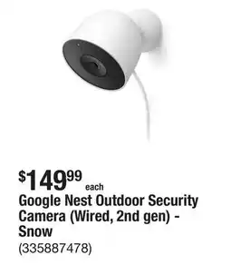 The Home Depot Google Nest Outdoor Security Camera (Wired, 2nd gen) - Snow offer