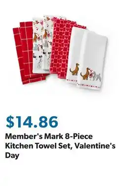Sam's Club Member's Mark 8-Piece Kitchen Towel Set, Valentine's Day offer