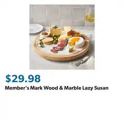 Sam's Club Member's Mark Wood & Marble Lazy Susan offer