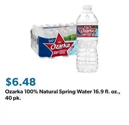 Sam's Club Ozarka 100% Natural Spring Water 16.9 fl. oz., 40 pk offer