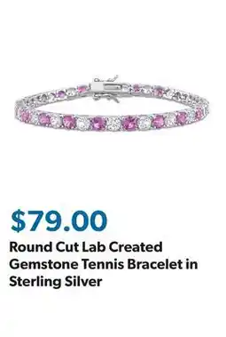 Sam's Club Round Cut Lab Created Gemstone Tennis Bracelet in Sterling Silver offer